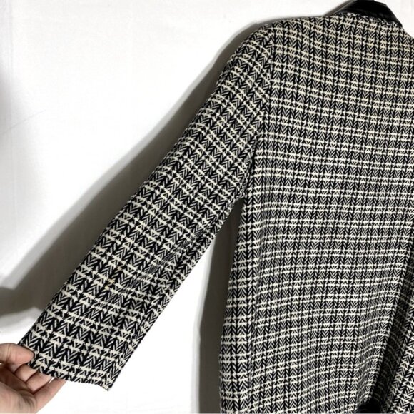 Vintage Sterling Stall Sport Black White Plaid Virgin Wool Oversized Blazer M - Picture 12 of 16